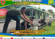 Prajurit Kodim 1417/Kendari Kompak Benahi Pangkalan demi Kenyamanan Satuan