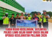 Tekan Risiko Kecelakaan, Satlantas Polres Luwu Gelar Ramp Check dalam Operasi Keselamatan Pallawa 2026