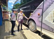 Antisipasi kecelakan. Satgas Ops Keselamatan-2026 Polres Morowali Utara gelar Ramp Check terhadap Bus AKAP