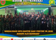 Personel Kodim 1417/Kendari Terima Sosialisasi Ops Gaktib dan Yustisi TA 2026