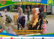Tingkatkan Kebersihan Lingkungan, Babinsa Koramil Mandonga Gelar Karya Bakti di Kelurahan Kandai