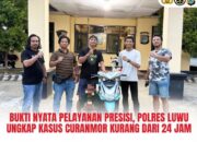 Bukti Nyata Pelayanan Presisi, Polres Luwu Ungkap Kasus Curanmor Kurang dari 24 Jam