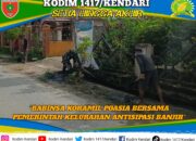Antisipasi Banjir, Babinsa Koramil Poasia Bersama Pemerintah Kelurahan Bersihkan Selokan di Lalolara
