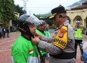 Polres Enrekang Gelar Apel Kamtibmas Bersama Komunitas Ojol melalui Program Polantas Menyapa “Mappatabe”