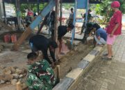 Satgas TMMD 127 Kodim 1417/Kendari dan Warga Percepat Pembangunan Pondasi RTLH di Petoaha