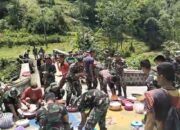 Tidak Lupakan Tradisi, Warga Dan TNI Menggelar Kenduren Sambut Bulan Ramadhan Dilokasi TMMD 127