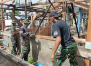 Satgas TMMD 127 Kodim Kendari Percepat Pemasangan Rangka Rumah di Petoaha