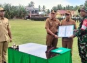 Upacara Pembukaan Penerimaan TNI Manunggal Membangun Desa (TMMD) KE-127 TA 2026 Oleh Bupati Soppeng H. Suwardi Haseng S.E. Di Lapangan Sepak Bola A. Abd. Muis, Desa Barang, Kecamatan Lili Riaja, Kabupaten Soppeng.