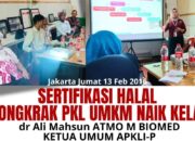 Ketua Umum APKLI-P: Sertifikasi Halal Dongkrak PKL UMKM Naik Kelas, Maju dan Unggul