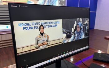 Ditlantas Polda Sultra Live Report Traffic Update Bersama RRI Kendari, Sampaikan Informasi Lalu Lintas kepada Masyarakat