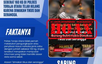 Polres Toraja Utara Tegaskan Isu Sabu 160 Kg Hilang Dimakan Tikus Adalah Hoaks