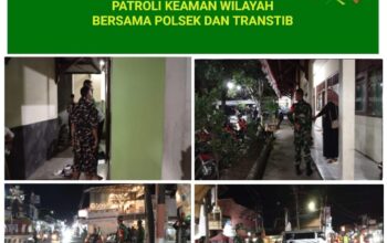 Babinsa Karanggede Turun Malam Hari, Patroli Wilayah dan Lalu Lintas Demi Keamanan Warga
