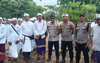 Belasan Ribu Umat Hindu Gelar Melasti, Polres Banggai Turunkan Personel Amankan Ritual Suci Nyepi
