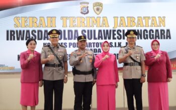 Kapolda Sultra Pimpin Sertijab Irwasda, Kombes Pol Hartoyo Mutasi ke Polda Sulawesi Selatan