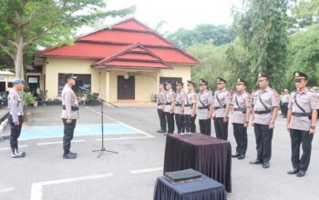 Upacara Pelantikan dan Serah Terima Jabatan di Pimpin Kapolres Wajo