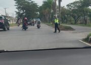 Kasat PJR Ditlantas Polda Sultra Awasi Langsung Gatur Pagi di Kota Kendari