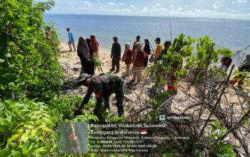 Danramil Binongko Pimpin Penanaman Mangrove Bersama Rakyat, Kuatkan Pesisir Demi Lingkungan Lestari