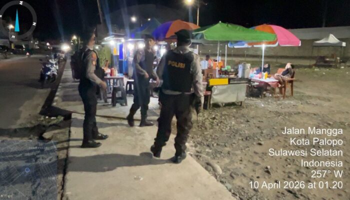 Patroli Kota Presisi Sat Samapta Polres Palopo Jaga kamtibmas Hingga Dini Hari