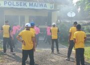 Polsek Maiwa Gelar Senam Bersama Personel dan Bhayangkari Untuk Dukung Germas