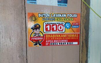 Bhabinkamtibmas Sosialisasikan Call Center 110, Menyasar Lingkungan Pancasila Selatan