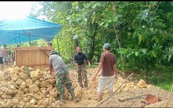 Pembangunan Jembatan Gantung Lawele Berlanjut, Kodim 1413/Buton Jaga Ritme Kerja