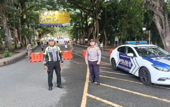 Satlantas Polres Banggai dan Dishub Amankan Kegiatan Car Free Day
