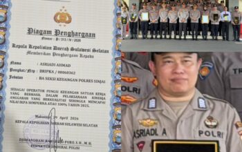 Operator Sikeu Polres Sinjai Raih Penghargaan Kapolda Sulsel, Antar Polda Sulsel Juara I IKPA Polri TA. 2025.