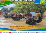 Kodim 1417/Kendari Ulurkan Tangan di Tengah Banjir
