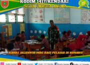 Babinsa Soropia Dampingi Penyaluran Makan Bergizi Gratis bagi Pelajar di Konawe