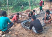 Kodim 1413/Buton Fokus Rakit Dudukan Pilon Jembatan Gantung Garuda di Lawele