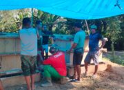 Pembangunan Jembatan Gantung Garuda di Lawele Terus Berlanjut, Personel Kodim 1413/Buton Fokus Tahap Pilon