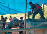 Semangat Pengabdian Warnai Pengecoran Pondasi Jembatan Gantung Garuda di Lawele