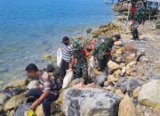 Pantai Bersih, Semangat Mengabdi Tak Pernah Surut: Koramil 1413-09/Sampolawa Hadir Jaga Lingkungan Pesisir