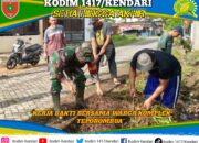Babinsa Koramil 1417-08/Mandonga Gelar Kerja Bakti Bersama Warga Komplek Teporombua