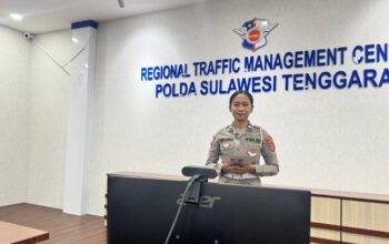 Ditlantas Polda Sultra Sampaikan Kondisi Terkini Arus Lalu Lintas Melalui Live Report Bersama RRI Kendari