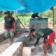 Pembangunan Jembatan Gantung Garuda Kodim 1413/Buton Terus Berjalan, Pekerjaan Blok Angkur Masuki Tahap Plasteran