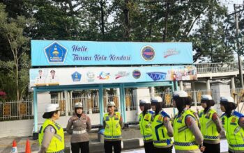 Polantas Menyapa di Car Free Day Kendari, Ditlantas Polda Sultra Edukasi Masyarakat dan Tanamkan Budaya Tertib Berlalu Lintas
