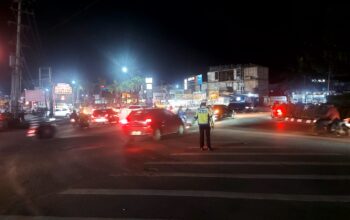 Ditlantas Polda Sultra Siaga Antisipasi Unjuk Rasa Kenaikan Harga BBM, Arus Lalu Lintas di Bundaran Tank Tetap Lancar