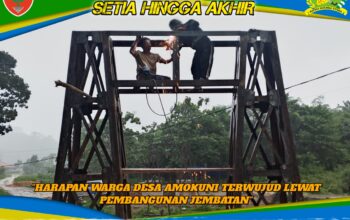 Harapan Warga Desa Amokuni Terwujud Lewat Pembangunan Jembatan Perintis Garuda Tahap III