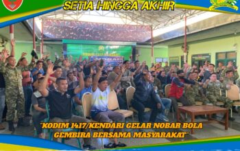 Perkuat Sinergitas, Kodim 1417/Kendari Gelar Nobar Bola Gembira Bersama Masyarakat