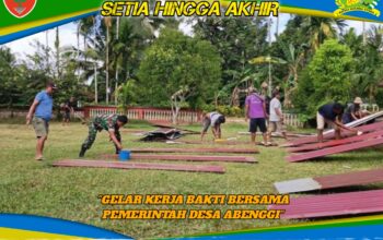Sinergi TNI dan Warga, Babinsa Landono Gelar Kerja Bakti Bersama Pemerintah Desa Abenggi