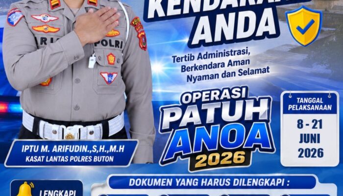 Sat lantas Polres Buton Akan Melaksanakan Operasi Patuh Anoa 2026 Selama 14 Hari
