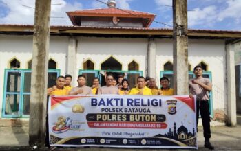 Sambut Hari Bhayangkara ke-80, Polsek Jajaran Polres Buton Gelar Bakti Sosial dan Bakti Religi