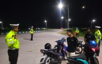 Patroli KRYD Malam Minggu, Ditlantas Polda Sultra Tindak 11 Pelanggar dan Cegah Balap Liar di Kota Kendari