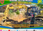 Dukung Infrastruktur Desa, Babinsa Mandonga Pantau Pembangunan Jembatan Perintis