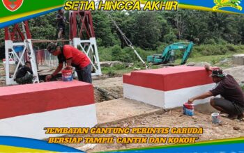 Jembatan Gantung Perintis Garuda Bersiap Tampil Cantik dan Kokoh