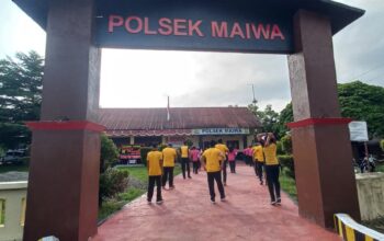 Polsek Maiwa Bersama Bhayangkari Laksanakan Senam Bersama, Tingkatkan Kebugaran dan Kebersamaan