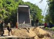 Satgas TMMD Ke-129 Pacu Penyelesaian Talud Jalan Demi Kelancaran Akses Warga