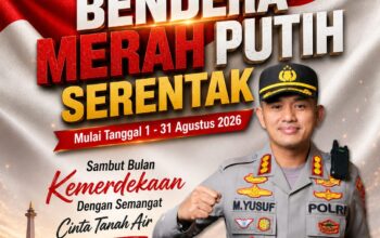 Semarak HUT ke-81 RI, Kapolresta Gowa Ajak Masyarakat Kibarkan Bendera Merah Putih