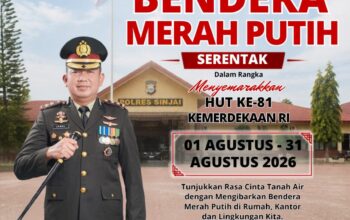 Kapolres Sinjai Ajak Masyarakat Kibarkan Bendera Merah Putih Selama Bulan Agustus.